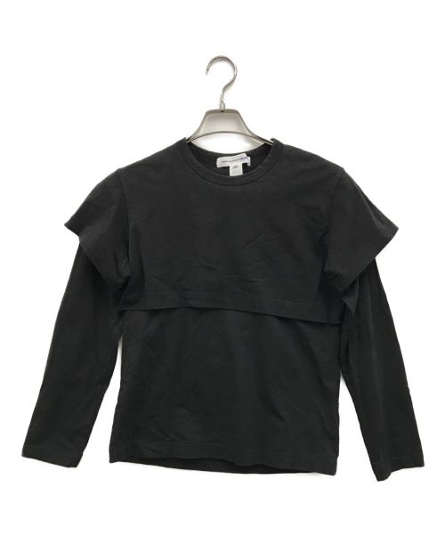 COMME des GARCONS SHIRT（コムデギャルソンシャツ）COMME des GARCONS SHIRT (コムデギャルソンシャツ) cotton jersey plain/レイヤードカットソー/W27108 ブラック サイズ:Sの古着・服飾アイテム