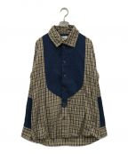 Vivienne Westwood manヴィヴィアン ウェストウッド マン）の古着「コーデュロイ切替シャツ」｜ブルー×ベージュ