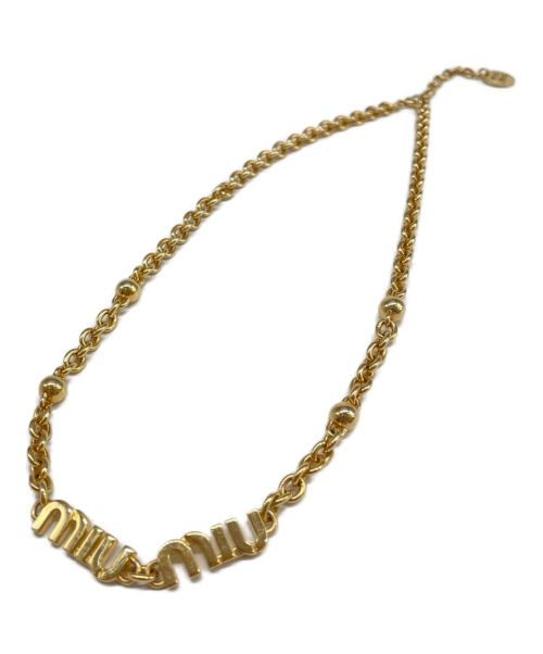 MIU MIU（ミュウミュウ）MIU MIU (ミュウミュウ) ゴールド メタル ネックレスの古着・服飾アイテム