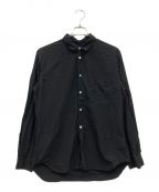 COMME des GARCONS HOMME PLUSコムデギャルソンオムプリュス）の古着「エステルスパンブロード 製品加工シャツ」｜ブラック