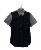 COMME des GARCONS HOMME PLUSコムデギャルソンオムプリュス）の古着「パイル切替半袖シャツ」｜グレー×ブラック