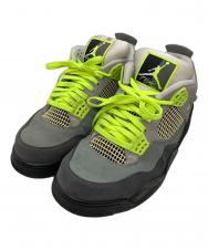 NIKE (ナイキ) AIR JORDAN 4 RETRO グレー×グリーン サイズ:28cm