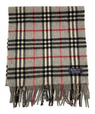 Burberry's (バーバリー) ノヴァチェックカシミヤマフラー グレー