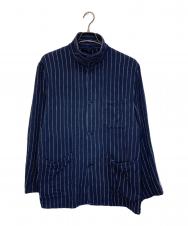 FOLL (フォル) khadi cotton loose shirt ネイビー×ホワイト サイズ:2