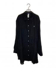 POLO RALPH LAUREN (ポロ・ラルフローレン) コットンリネンシャツワンピース ブラック サイズ:SIZE XL