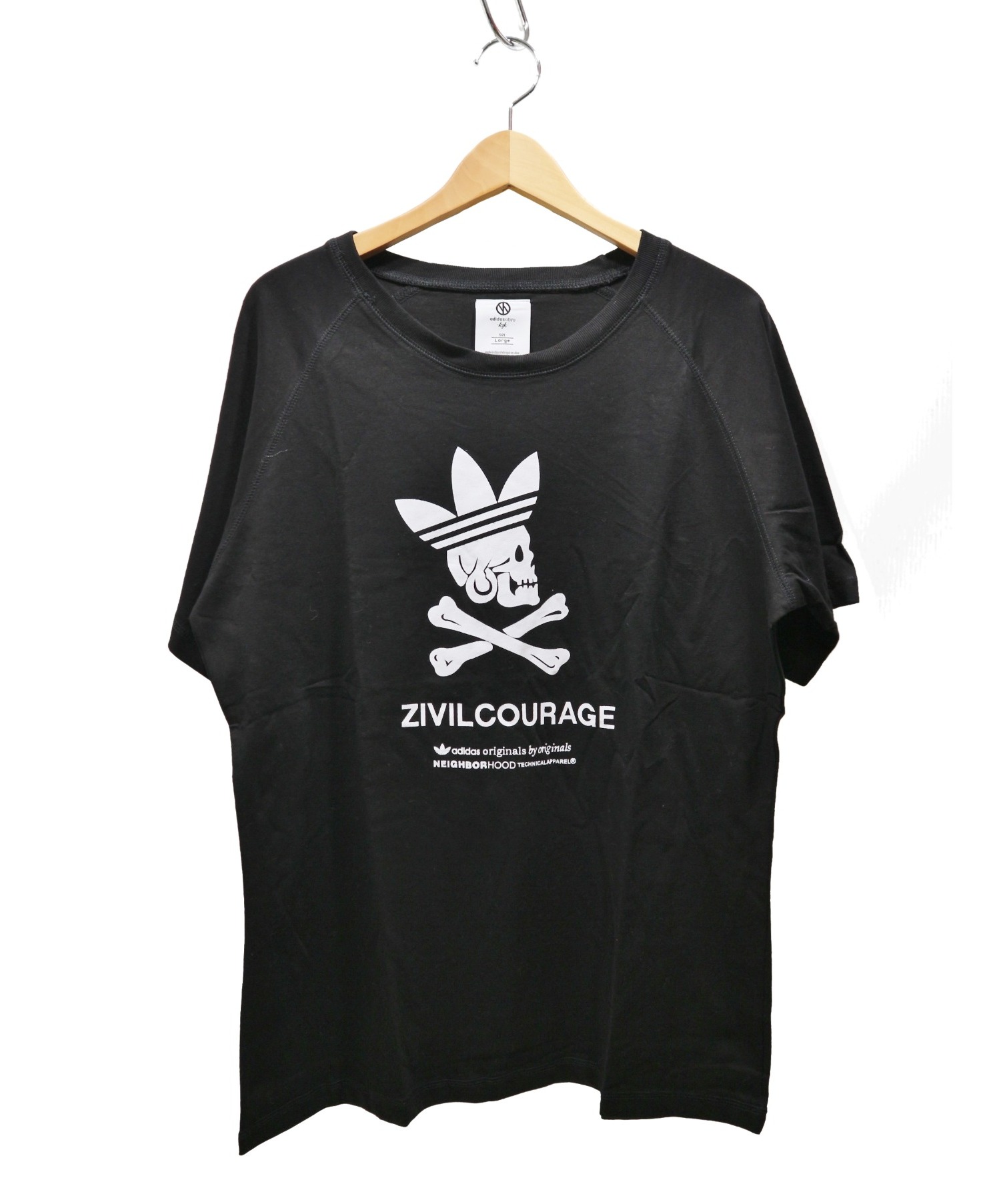中古 古着通販 Adidas アディダス コラボ別注プリントtシャツ ブラック サイズ Large Neighborhoodコラボ E ブランド 古着通販 トレファク公式 Trefac Fashion