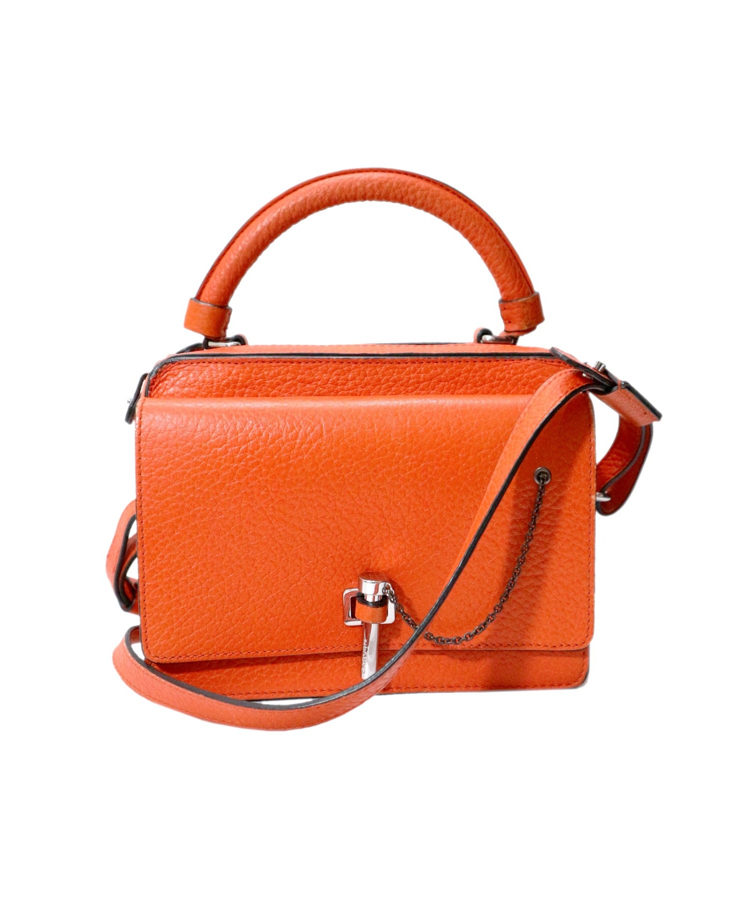 中古 古着通販 Carven カルヴェン レザーショルダーバッグ オレンジ ブランド 古着通販 トレファク公式 Trefac Fashion