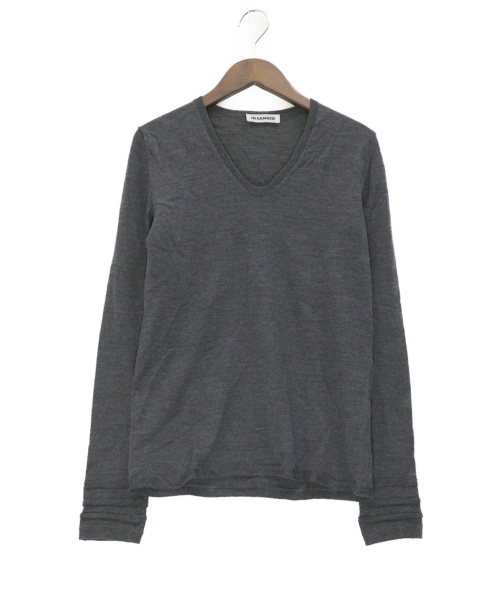 中古 古着通販 Jil Sander ジルサンダー Vネックニット グレー サイズ 36 ブランド 古着通販 トレファク公式 Trefac Fashion