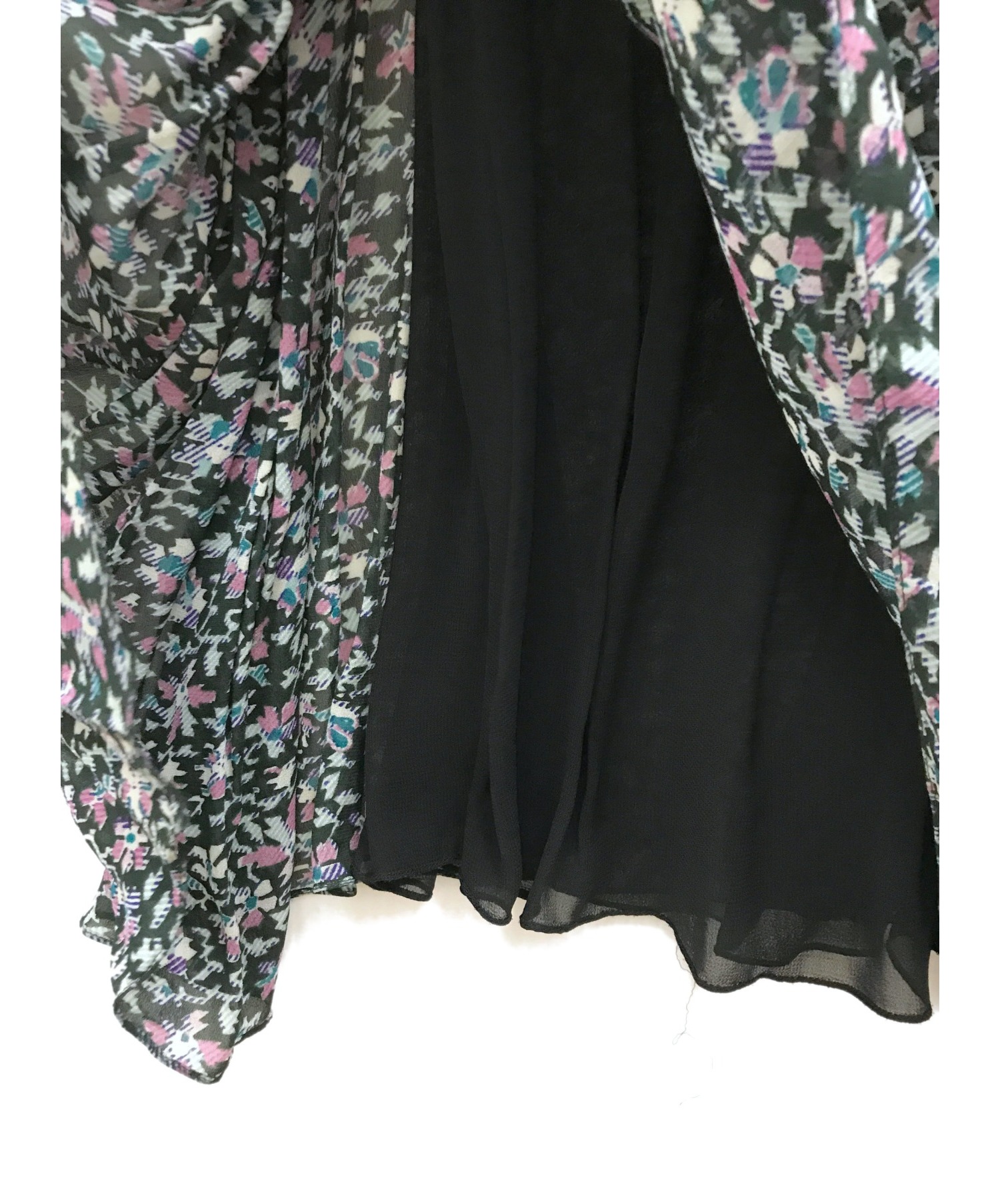 ISABEL MARANT ETOILE (イザベルマランエトワール) フローラルプリントマキシスカート グリーン×ピンク サイズ:34  トゥモローランド取扱 Floral Print Maxi Skirt