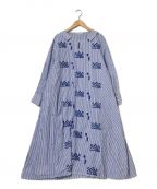 haupia（ハウピア）の古着「セーラーカラー刺繍ワンピース」｜ホワイト×ブルー