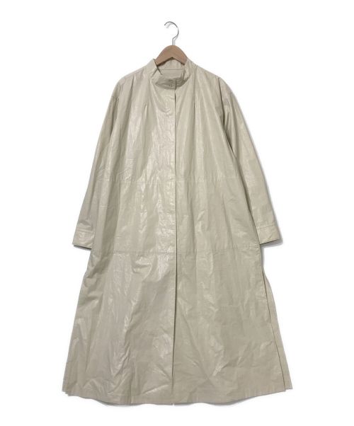 K.T KIYOKO TAKASE（ケーティー キヨコタカセ）K.T KIYOKO TAKASE (ケーティー キヨコタカセ) 箔コーティング シャツ羽織 ベージュ サイズ:9の古着・服飾アイテム