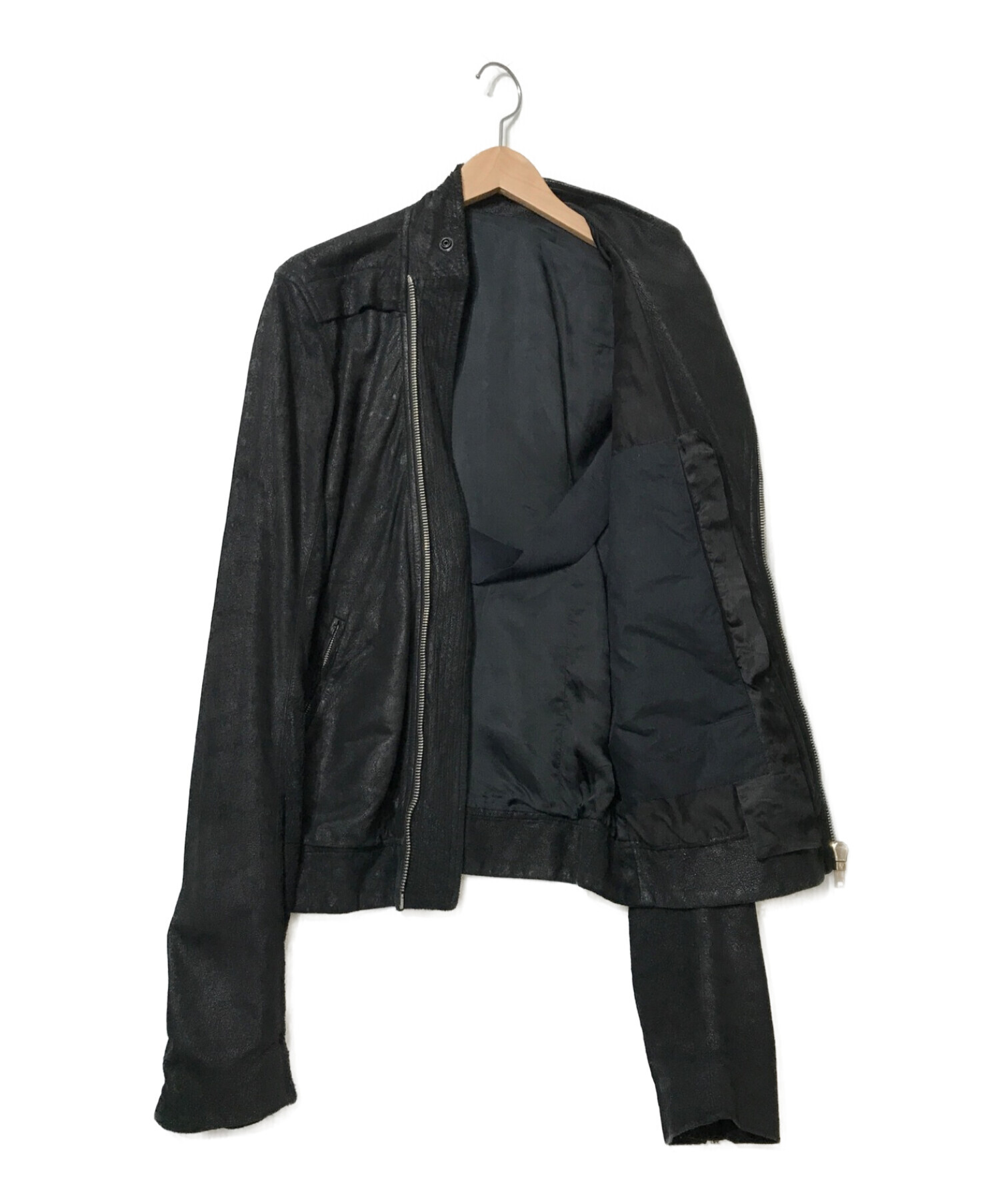 RICK OWENS (リックオウエンス) レザージャケット ブラック サイズ:S