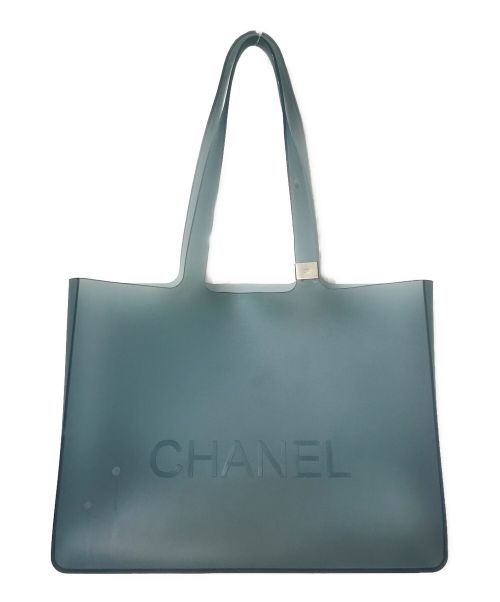 CHANEL（シャネル）CHANEL (シャネル) ラバーロゴトートバッグ ブルーの古着・服飾アイテム