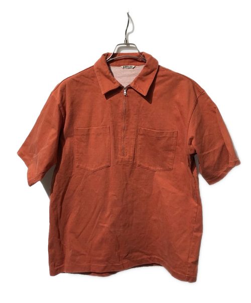 AURALEE（オーラリー）AURALEE (オーラリー) スタンドアップハーフジップポロシャツ オレンジ サイズ:4の古着・服飾アイテム
