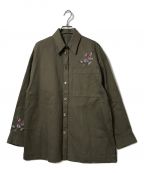 BASILE 28バジーレ28）の古着「22AWポケットフラワーシャツジャケット」｜ブラウン