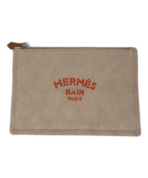 HERMES（エルメス）HERMES (エルメス) ニュー ヨッティングポーチPM ブラウン×オレンジの古着・服飾アイテム