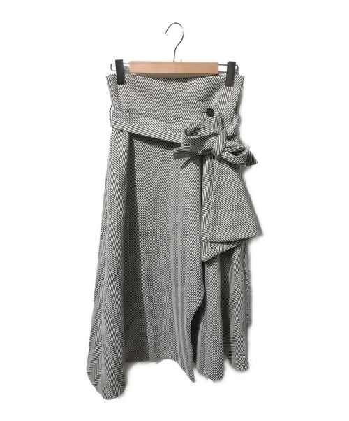 ELIN（エリン）ELIN (エリン) ヘリンボーンスカート グレー サイズ:38の古着・服飾アイテム