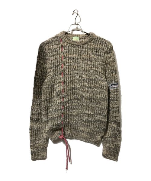 ARIES（アリーズ）ARIES (アリーズ) drawstring cord knit sweater　ドローストリングコードニットセーター ベージュ サイズ:Sの古着・服飾アイテム
