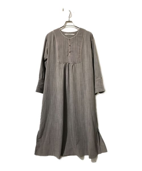 kelen（ケレン）kelen (ケレン) ストライプパイピングドレスワンピース ブラウン サイズ:Sの古着・服飾アイテム