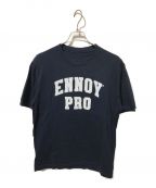 The Ennoy Professionalザ エンノイ プロフェッショナル）の古着「フロッキープリントTシャツ」｜ネイビー