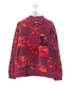 SUPREMEシュプリーム）の古着「Floral Patchwork Velour L/S Polo/ベロアポロシャツ」｜パープル