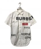 BURBERRY LONDONバーバリー ロンドン）の古着「ショートスリーブホースフェリープリントシャツ」｜ホワイト