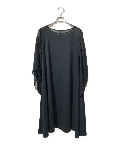 M・Fil（エムフィル）M・Fil (エムフィル) シアースリーブワンピース ネイビー×ブラック サイズ:40の古着・服飾アイテム
