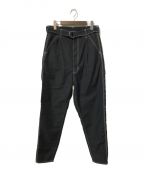doublet）の古着「HEAVY TWILL HIGH WAIST WIDE TAPERED TROUSERS」｜ブラック