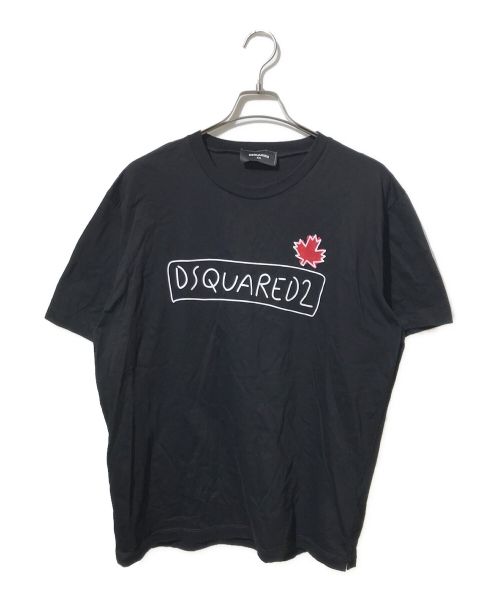 DSQUARED2（ディースクエアード）DSQUARED2 (ディースクエアード) LOGO SUPERCREW T-SHIRT ブラック サイズ:XXLの古着・服飾アイテム