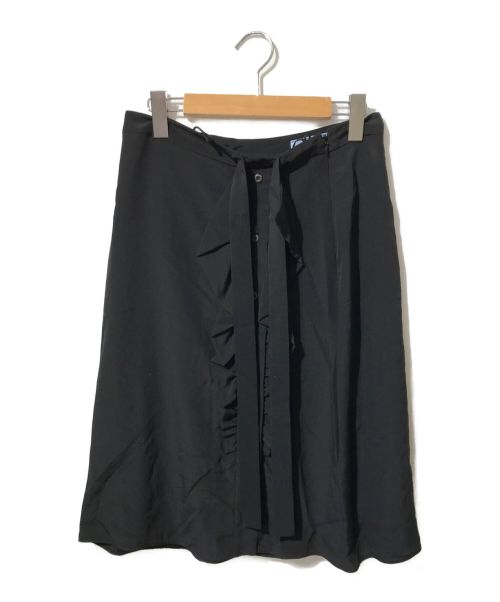 PRADA（プラダ）PRADA (プラダ) フリルシルクスカート ブラック サイズ:40の古着・服飾アイテム