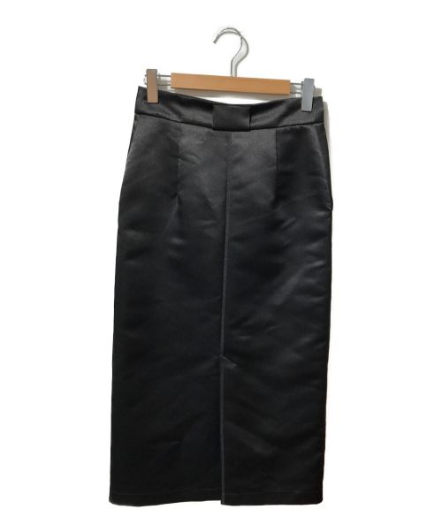 Demi-Luxe Beams（デミルクス ビームス）Demi-Luxe Beams (デミルクス ビームス) グロスサテン タイトスカート.M ブラック サイズ:36 未使用品の古着・服飾アイテム