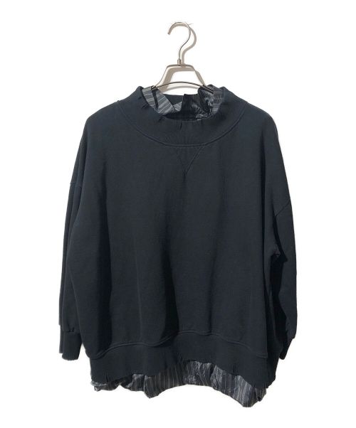 Maison Margiela（メゾンマルジェラ）Maison Margiela (メゾンマルジェラ) デストロイクルーネックスウェットシャツ ブラック サイズ:44の古着・服飾アイテム