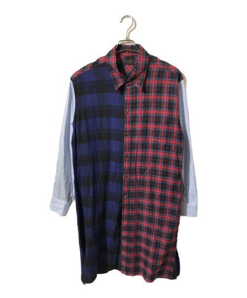 s'yte（サイト）s'yte (サイト) ロングシャツ レッド×ネイビー サイズ:3の古着・服飾アイテム