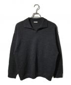 Blanc YMブランワイエム）の古着「Knit Skipper Shirt」｜チャコールグレー