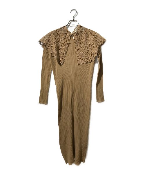 Ameri（アメリ）Ameri (アメリ) LACE COLLAR SET DRESS ベージュ サイズ:Mの古着・服飾アイテム