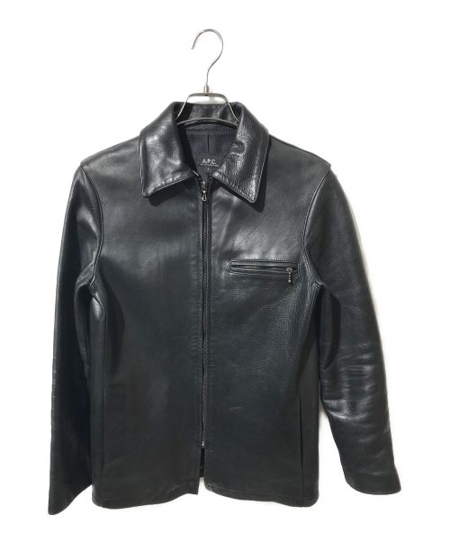 A.P.C.（アーペーセー）A.P.C. (アー・ペー・セー) ホースレザージャケット ブラック サイズ:Sの古着・服飾アイテム