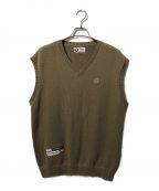 Aape BY A BATHING APEエーエイプ バイ アベイシングエイプ）の古着「MOONFACE PATCH KNIT VEST」｜ブラウン