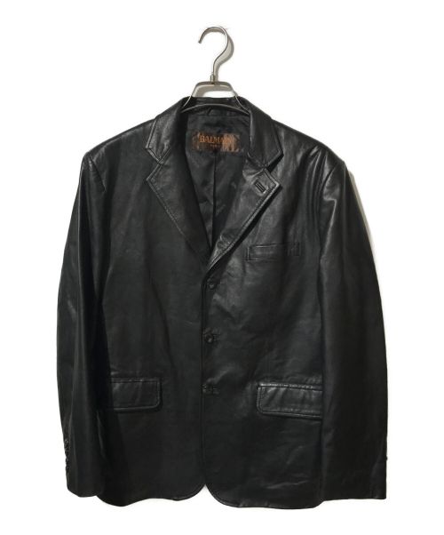 BALMAIN（バルマン）BALMAIN (バルマン) ラムレザージャケット ブラック サイズ:Lの古着・服飾アイテム