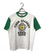 KENZOケンゾー）の古着「'KENZO TIGER ACADEMY' Tシャツ」｜ホワイト×グリーン