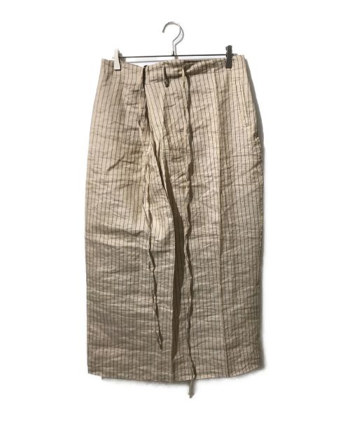 Novemb3r（ノーベンバー）Novemb3r (ノーベンバー) コットシルクストライプスカート ベージュ サイズ:38の古着・服飾アイテム