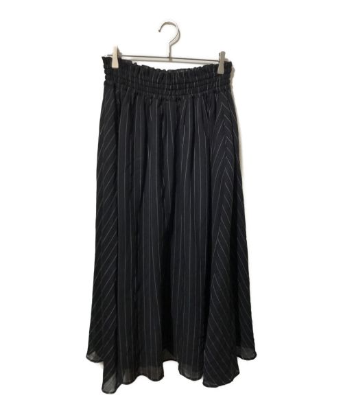 ebure（エブール）ebure (エブール) マナードストライプロングスカート ブラック サイズ:40の古着・服飾アイテム