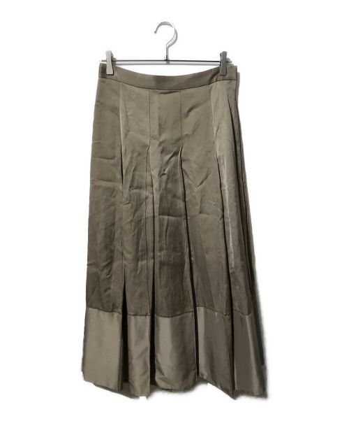 ebure（エブール）ebure (エブール) シルク切り返しロングスカート オリーブ サイズ:38の古着・服飾アイテム