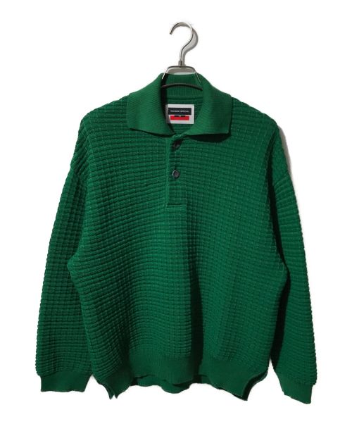 MAISON SPECIAL（メゾンスペシャル）MAISON SPECIAL (メゾンスペシャル) Airy Mesh Knit Prime-Over Polo Shirt グリーンの古着・服飾アイテム