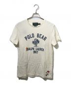 POLO COUNTRYポロカントリー）の古着「ポロベアープリントフラワー刺繍Tシャツ」｜アイボリー