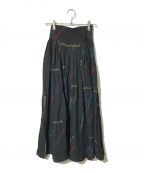 maturelyマチュアリー）の古着「YIN-YANG Embroidery Maxi Skirt/スカート」｜ブラック