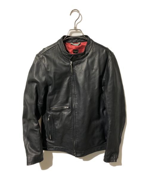 PAUL SMITH（ポールスミス）PAUL SMITH (ポールスミス) シングルライダースレザージャケット ブラック サイズ:Lの古着・服飾アイテム