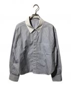 GALERIE VIEギャルリーヴィー）の古着「コットンブロード チェストポケットシャツ」｜ホワイト×ブルー