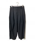 BISHOOLビシュール）の古着「wool gabardine 10 tuck pants/ワイドパンツ/バルーンパンツ」｜ブラック