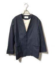 ETRE TOKYO (エトレトウキョウ) カットオフノーカラージャケット ネイビー サイズ:M