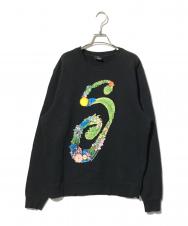 stussy (ステューシー) フローラルスウェット ブラック サイズ:M